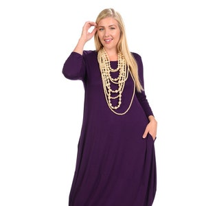 Plus Size Cocoon Midi Dress Purple - Etsy