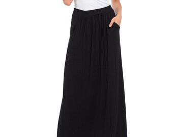plus size maxi skirts with pockets