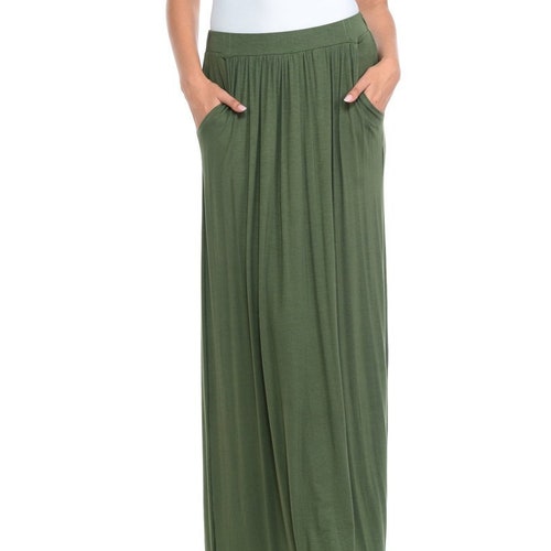 Maxi Skirt Keela in Olive / Long Skirt With Pockets / Organic - Etsy