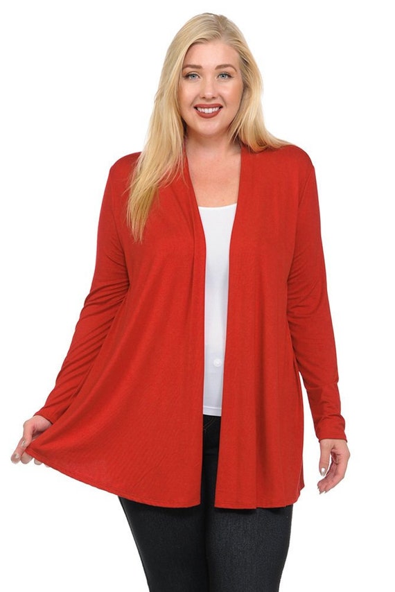 Plus size rust colored cardigan sales