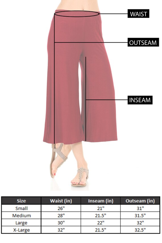Elastic Waist Culottes Pants Black - Etsy
