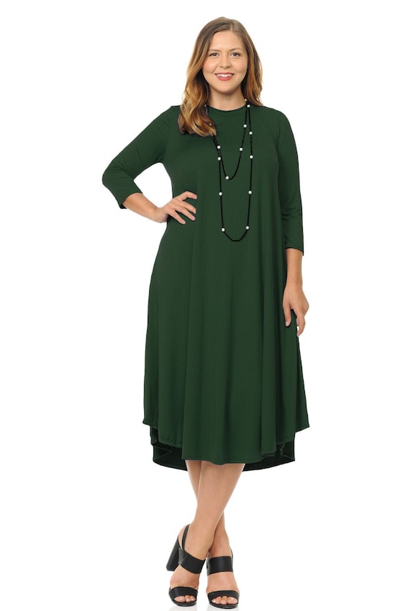 Plus Size Swing Midi Dress Etsy Canada