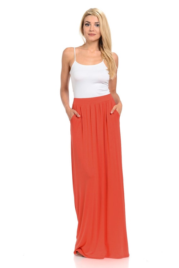 rust maxi skirt
