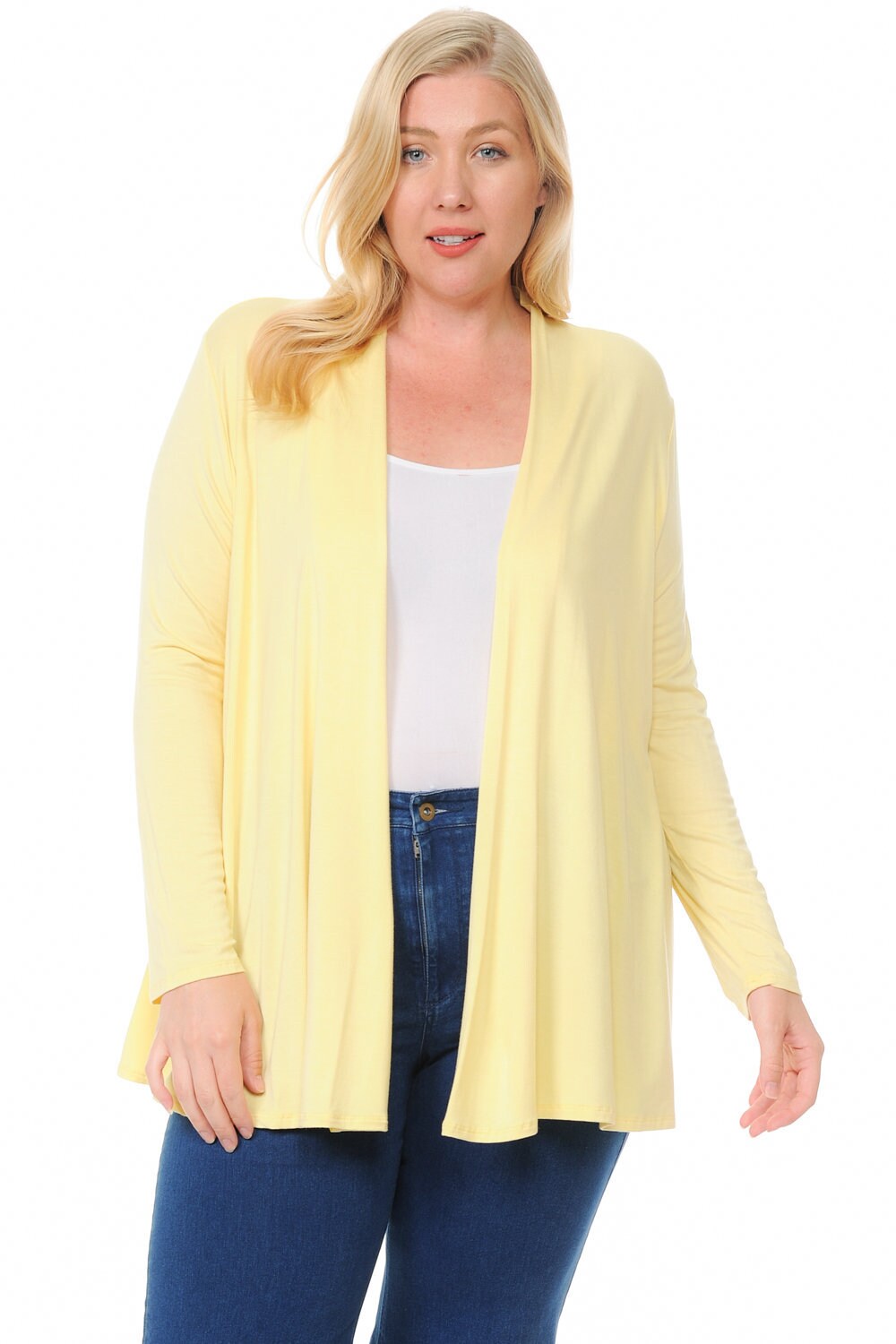 Plus Size Long Sleeve Jersey Cardigan Banana - Etsy