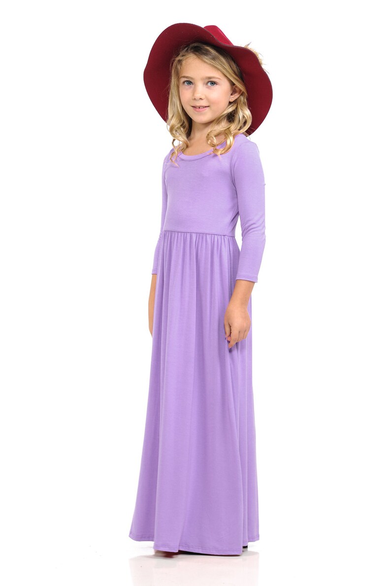 Honey Vanilla Girls' Fit and Flare Maxi Dress Lavender - Etsy