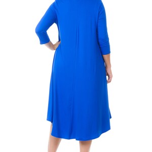 Plus Size Swing Midi Dress Royal Blue - Etsy