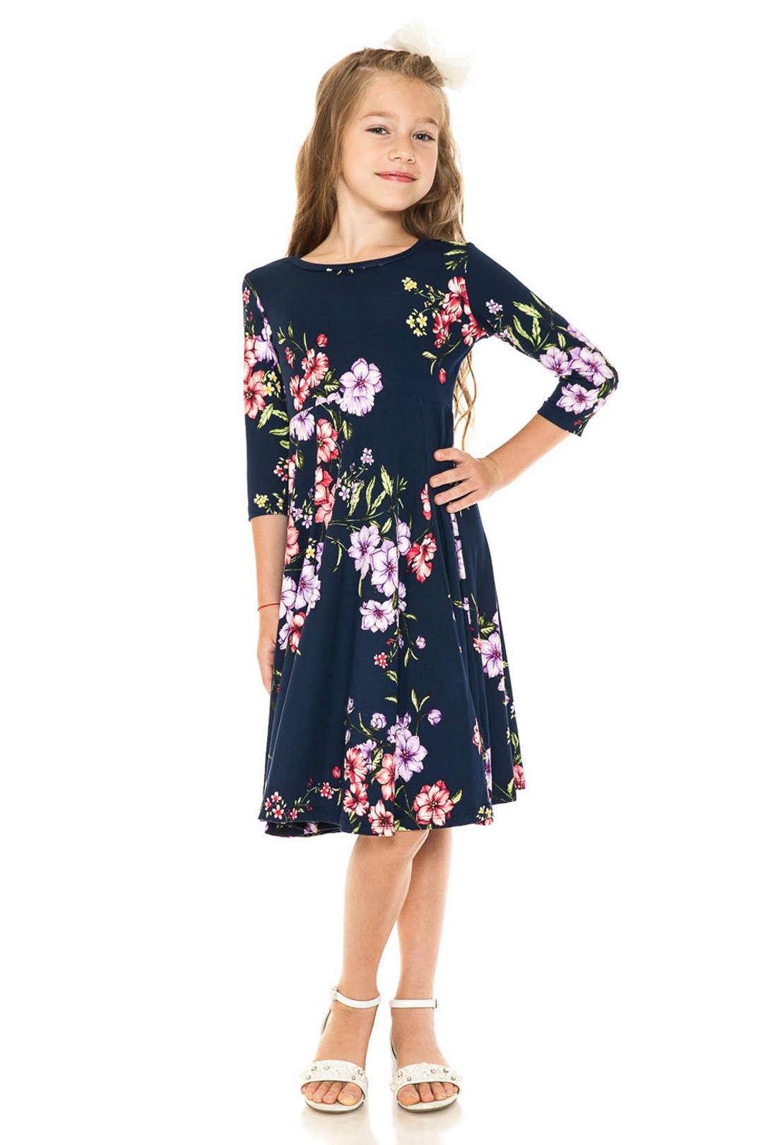 Honey Vanilla Girls' Princess Seam A-line Dress With Full - Etsy