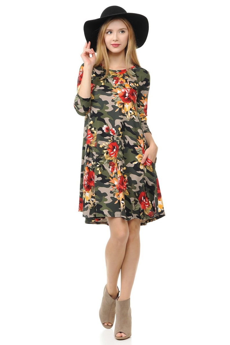 camo swing dress