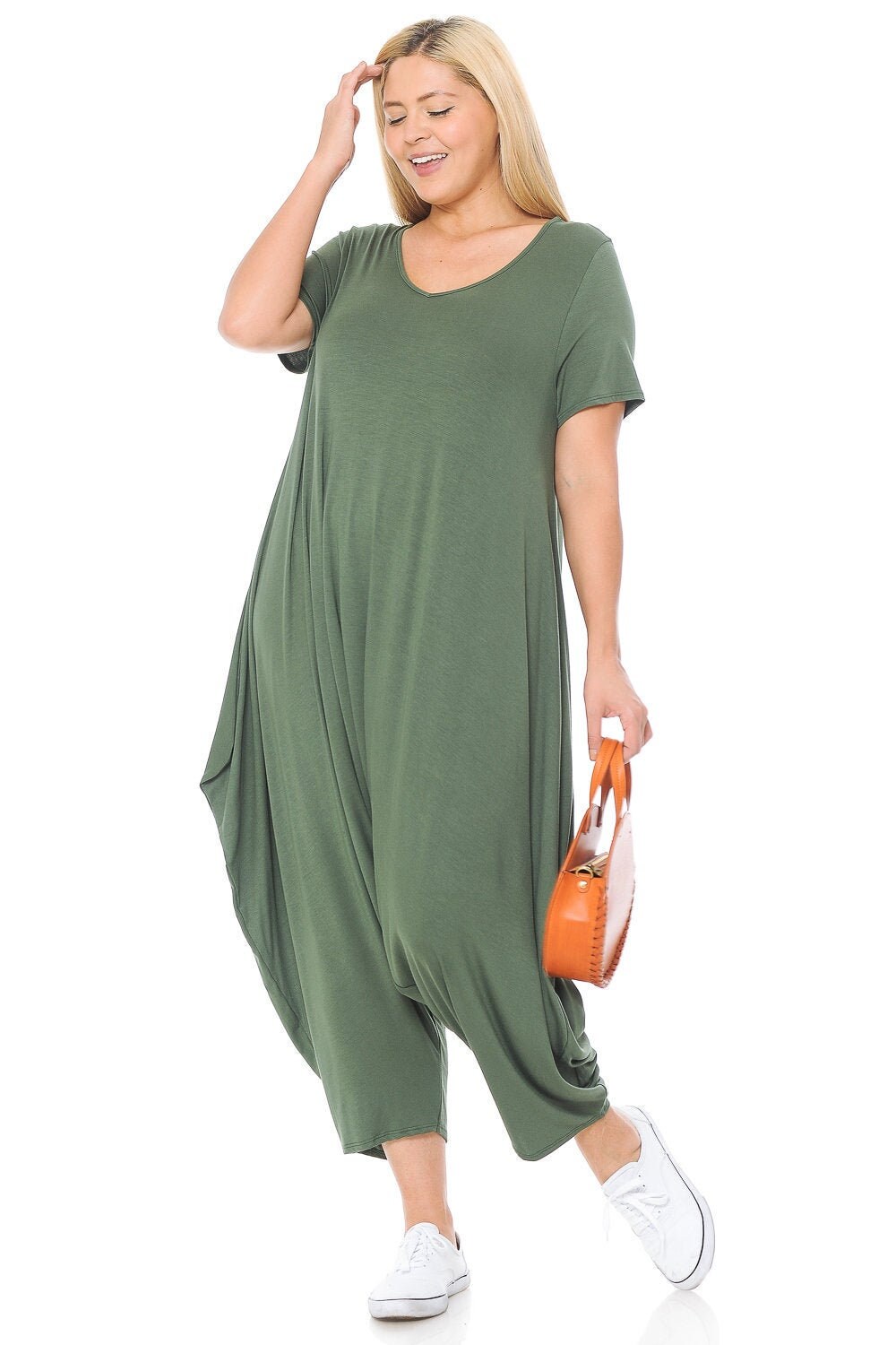 Plus size sales harem jumpsuit