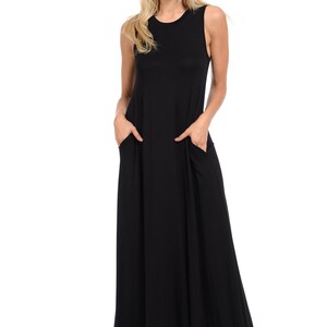 Sleeveless Maxi Dress With Pockets Black - Etsy