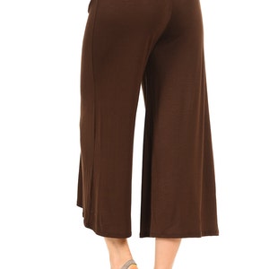 Elastic Waist Culottes Pants Brown - Etsy