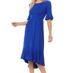 Premium Knit Cropped Bell Midi Dress Royal Blue - Etsy
