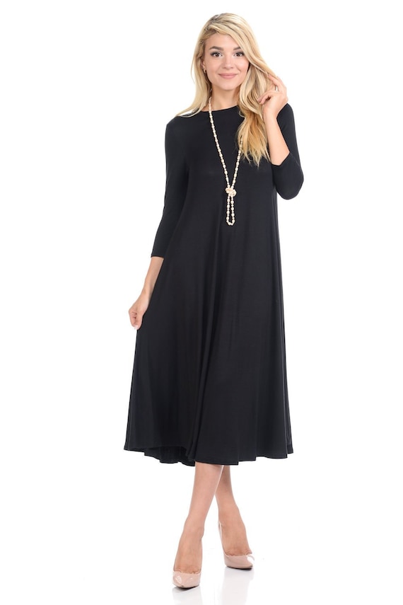 black swing dress