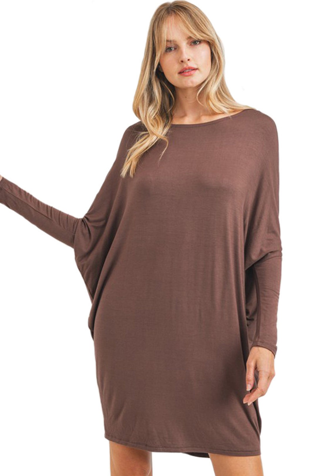 3/4 dolman sleeve single layer dress main image 0