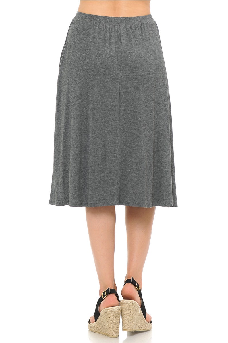 Midi Skirt with Pockets Charcoal