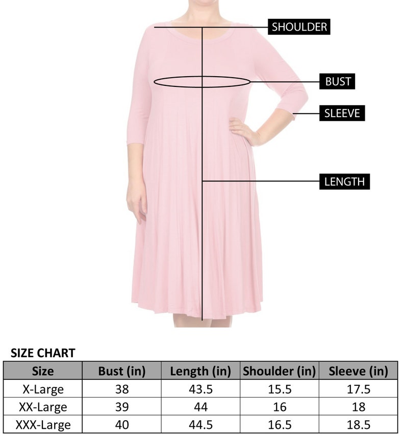 Plus Size A-Line Trapeze Midi Dress Magenta