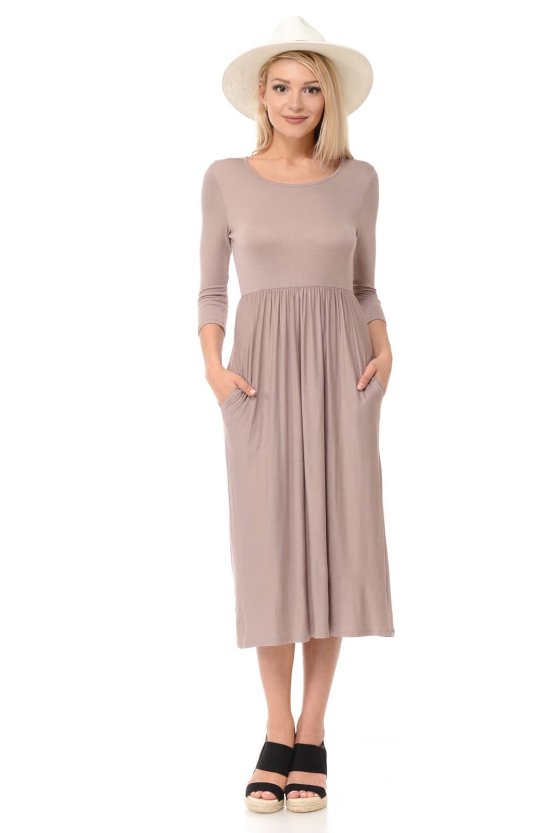 fit and flare midi dress with pockets The Trim & Proper Midi Dress in Domino Darling, Size 3X
