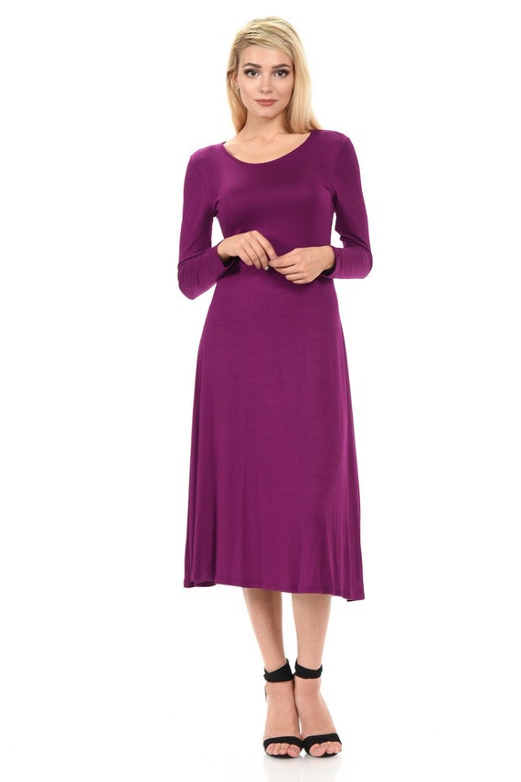Long sleeve top magenta dress