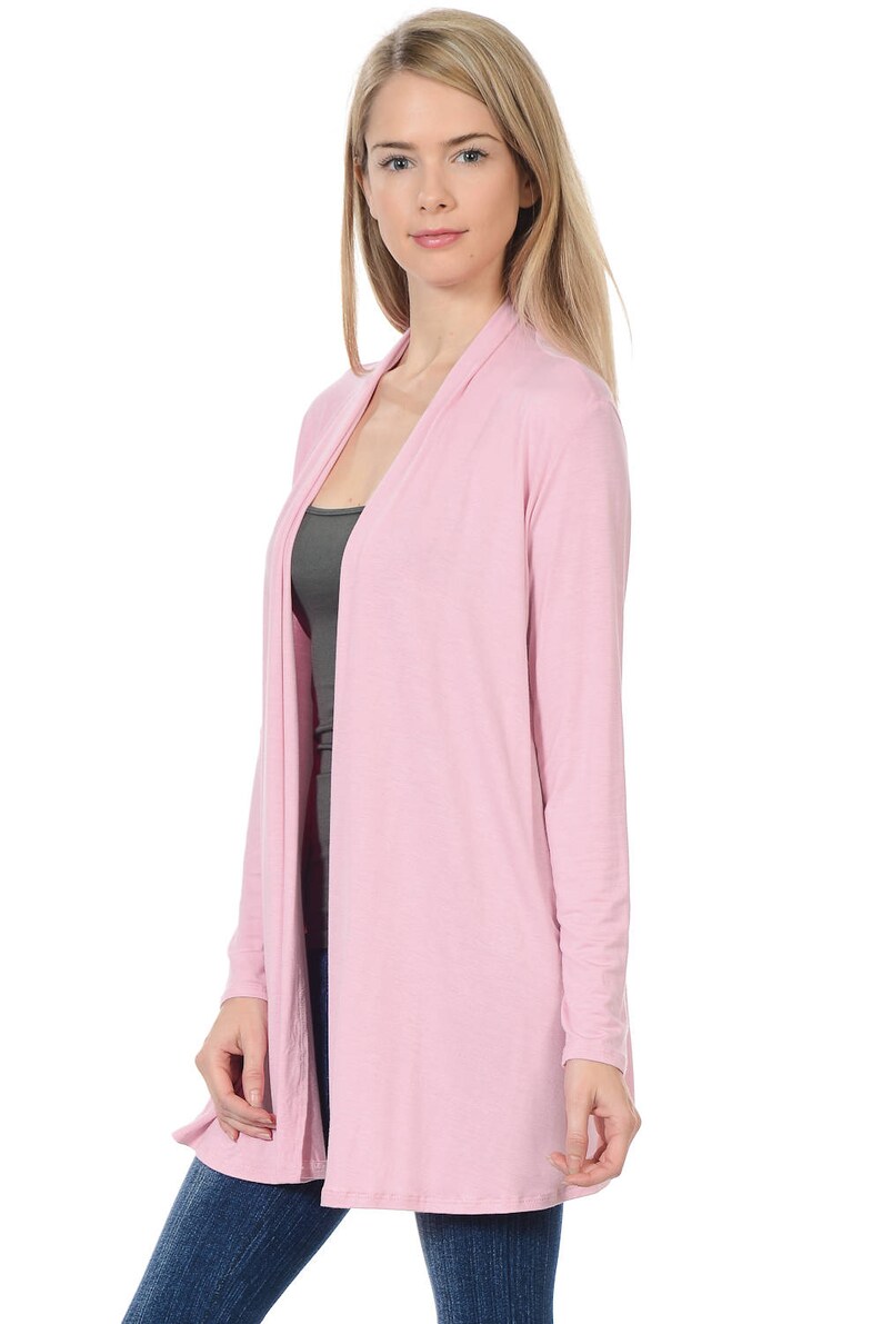 Solid Rayon Spandex Long Sleeve Jersey Cardigan Sweater Dusty Etsy