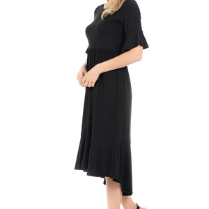 Premium Knit Cropped Bell Midi Dress Black - Etsy