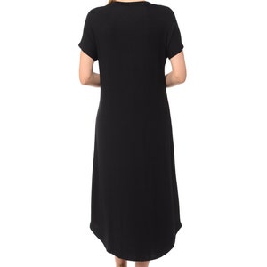 A-line Short Sleeve Midi Dress Black - Etsy