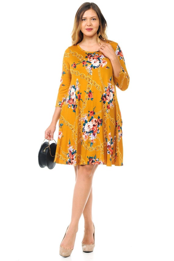 swing dress with pockets plus size