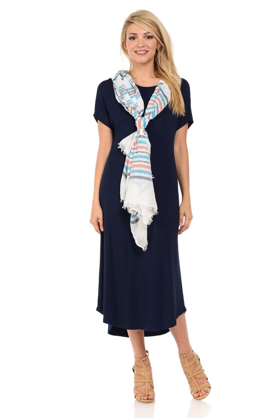 Navy a clearance line midi dress