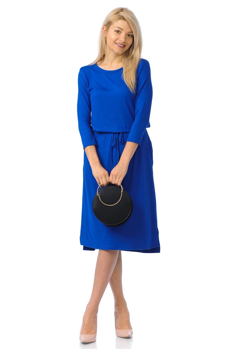 midi dress with elastic waist