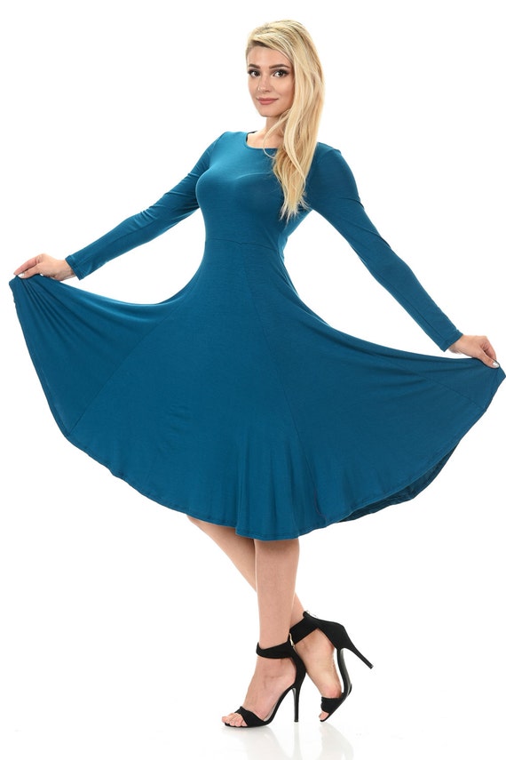 Vestidos de vuelo manga larga hot sale