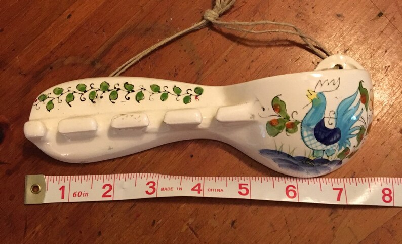 I love the Rooster. Beautiful design /& colors Vintage Spoon Rack from Japan