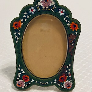 Italian Glass Mosaic Arched Oval Picture Frame. One of a Kind Quality and Design