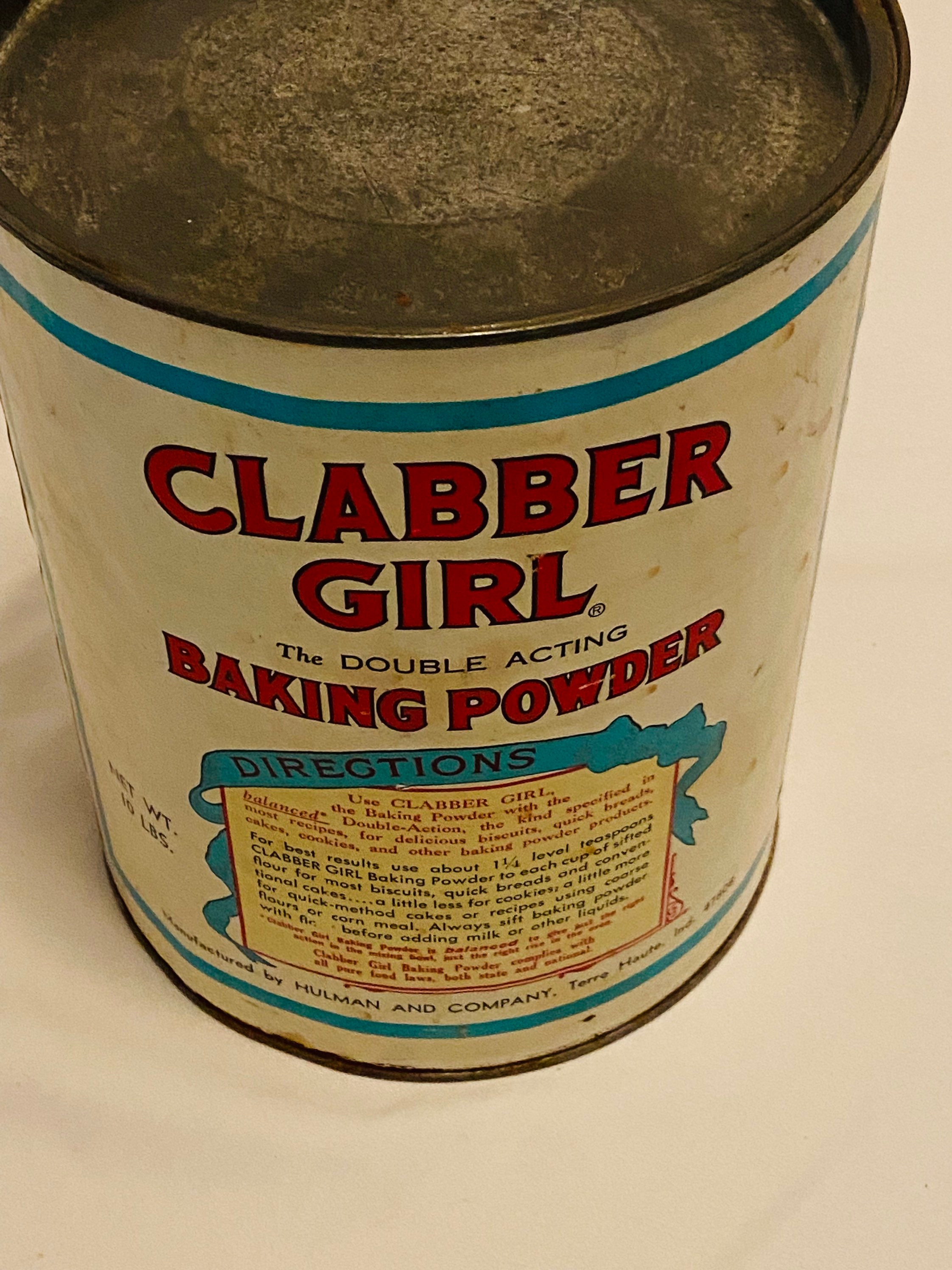 Clabber Girl Baking Powder Can From the 1950s. Paper Label in Etsy