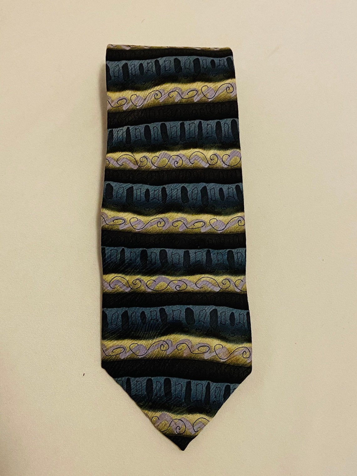 JERRY GARCIA Tie with blue green black detailing. I recommend | Etsy