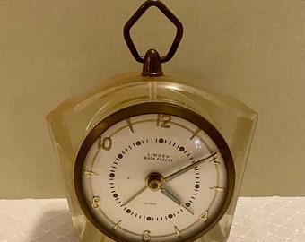 Vintage Linden Travel Alarm Clock: Mid-century Modern Japanese