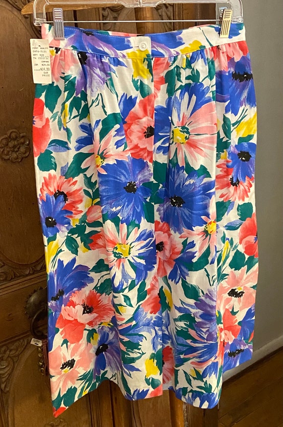 Vintage Kensington Square Floral Skirt, Size 11/12