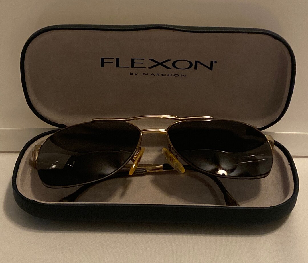 FLEXON Eyewear Frames by Marchon. Yellow Gold Metal Color Finish