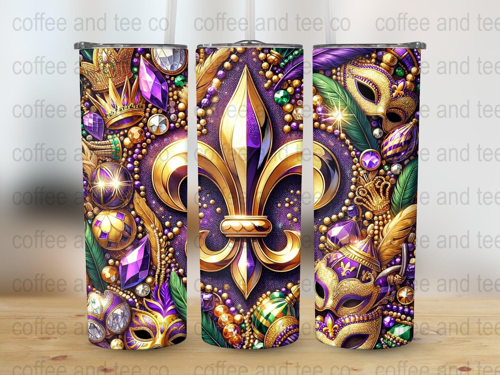 mardi gras tumbler designs