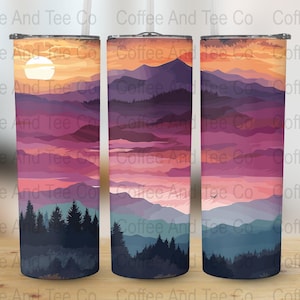 Great Smoky Mountain View, 20oz Tumbler Sublimation Templates - Instant Digital Download, High-Quality PNG Files