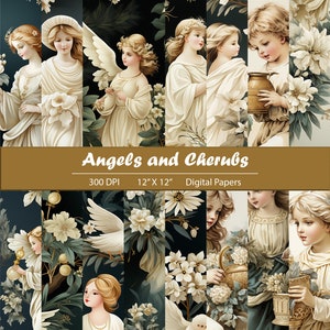 Angels and Cherubs Digital Paper and Seamless Patterns Pack