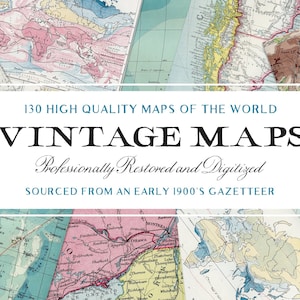 130 Vintage Karten der Welt (Super High Resolution JPG Bilder!) - Perfekt für Scrapbooking, Basteln ...