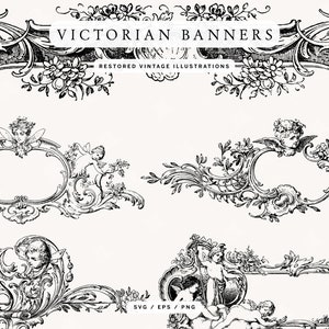 Viktorianische Vintage Label-Vorlagen und Design-Assets in PNG-, SVG- und EPS-Formaten - Vektor-Clipart für Einladungen und Design-Projekte