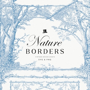 Bordi e cornici naturali per inviti, design di stampa, imballaggi e altro ancora! (formati SVG e PNG isolati)