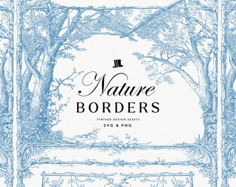 Nature Borders & Frames for Invitations, Print Design, Packaging, and More! (SVG and Isolated PNG Formats)
