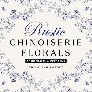 Ensemble de cliparts floral chinois SVG et PNG, illustrations botaniques vintage pour faire-part de mariage, motifs, image de marque et emballage