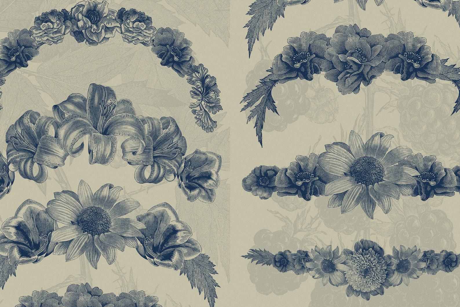 Beautifully Detailed Floral Artwork vector and Isolated PNG Etsy