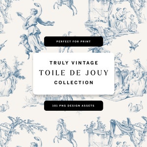 Toile De Jouy patroonontwerpcollectie, Chinoiserie PNG vintage patronen, oude Franse Toile textielafbeeldingen | Eeuwse bibliotheek