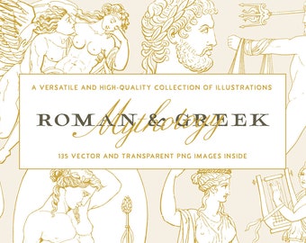 Greeks, Romans, and Mythology (Vector and Isolated PNG Images Included!) - Perfect for Scrapbooking, Crafts...