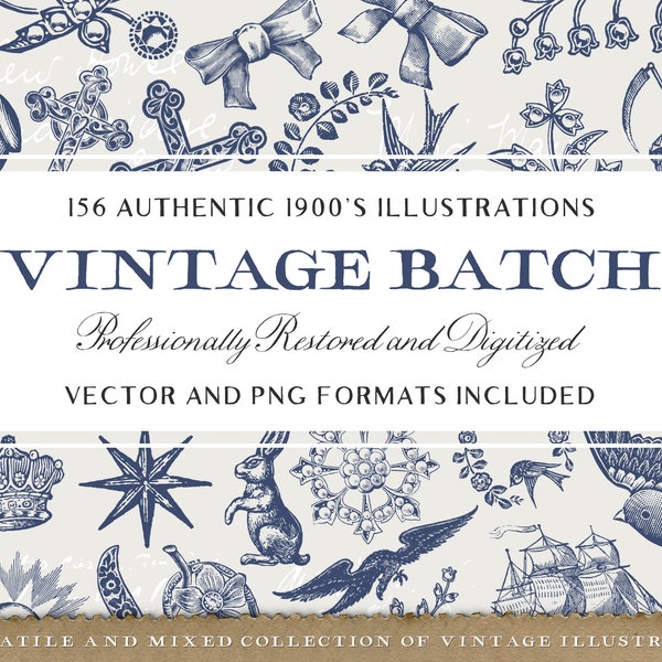 156 Misc. Vintage Illustrations Pack (Vector and Isolated PNG Images Included!) - Perfect for Scrapbooking, Crafts...