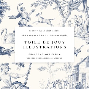 Kit d'illustrations Toile Victorienne PNG, Clipart Toile de Jouy, Chinoiserie PNG Graphics | Bibliothèque du siècle