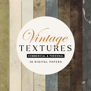 Vintage Grunge Paper Textures, 16 Old Digital Paper and Fabric Backgrounds, Distressed Book Cover Textured Overlays